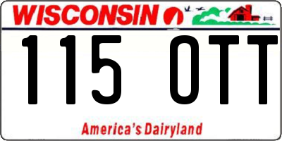 WI license plate 115OTT