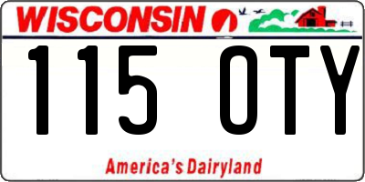 WI license plate 115OTY
