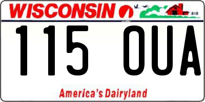 WI license plate 115OUA