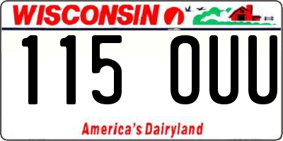 WI license plate 115OUU
