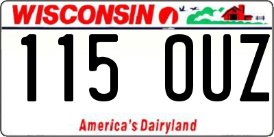WI license plate 115OUZ