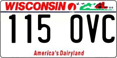 WI license plate 115OVC