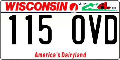 WI license plate 115OVD