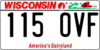 WI license plate 115OVF