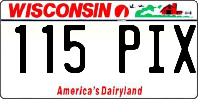 WI license plate 115PIX