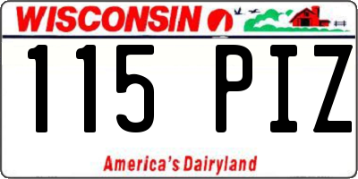 WI license plate 115PIZ