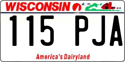 WI license plate 115PJA