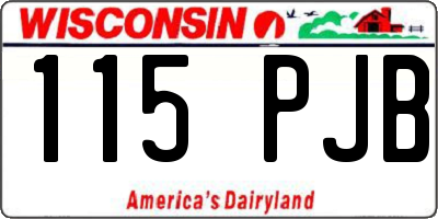 WI license plate 115PJB