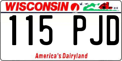 WI license plate 115PJD