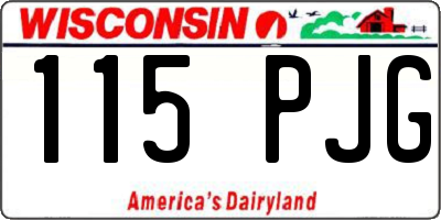 WI license plate 115PJG