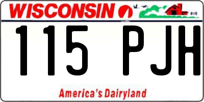 WI license plate 115PJH