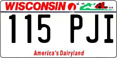 WI license plate 115PJI
