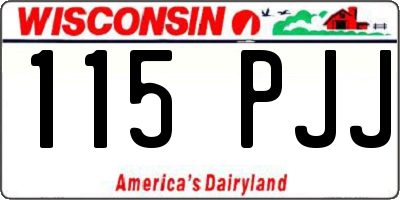 WI license plate 115PJJ