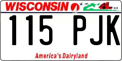 WI license plate 115PJK
