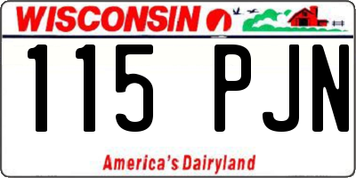 WI license plate 115PJN
