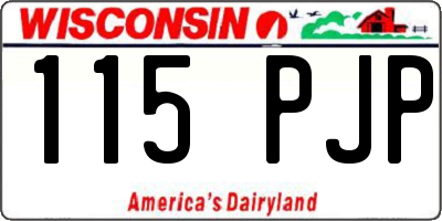 WI license plate 115PJP