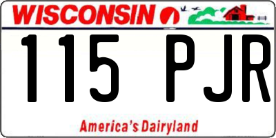 WI license plate 115PJR