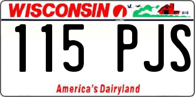 WI license plate 115PJS