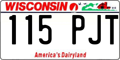 WI license plate 115PJT