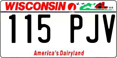 WI license plate 115PJV