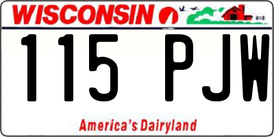 WI license plate 115PJW