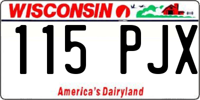 WI license plate 115PJX