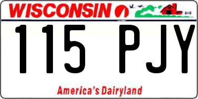 WI license plate 115PJY
