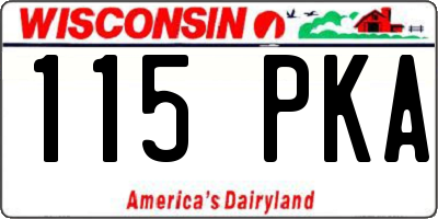 WI license plate 115PKA