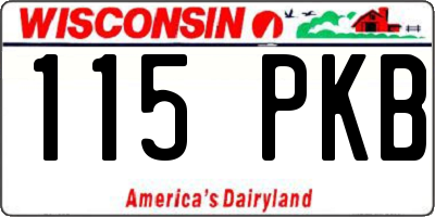 WI license plate 115PKB