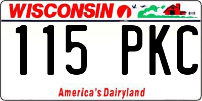 WI license plate 115PKC