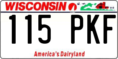 WI license plate 115PKF