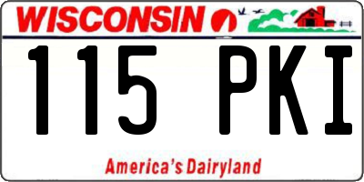 WI license plate 115PKI