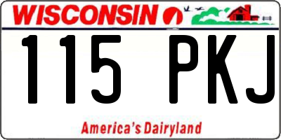 WI license plate 115PKJ