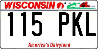 WI license plate 115PKL