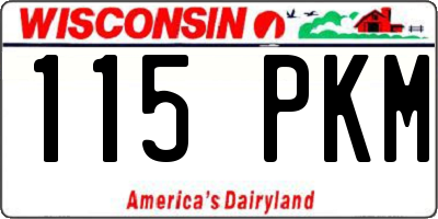 WI license plate 115PKM
