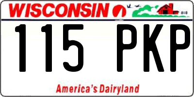 WI license plate 115PKP