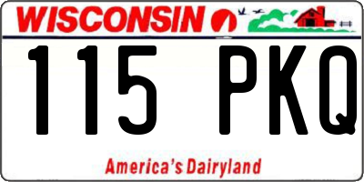 WI license plate 115PKQ