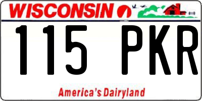 WI license plate 115PKR