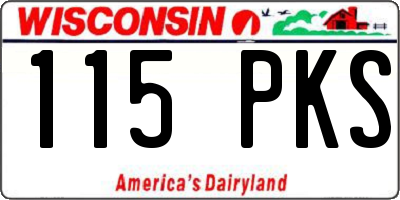 WI license plate 115PKS