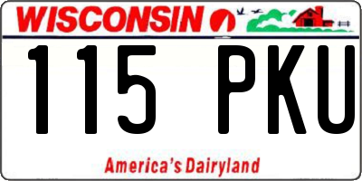 WI license plate 115PKU