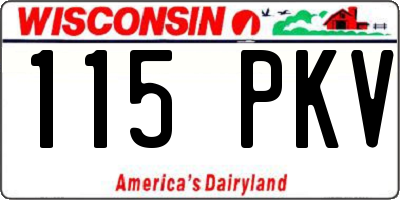 WI license plate 115PKV