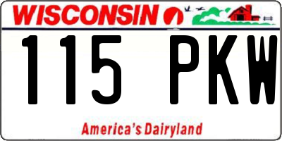 WI license plate 115PKW