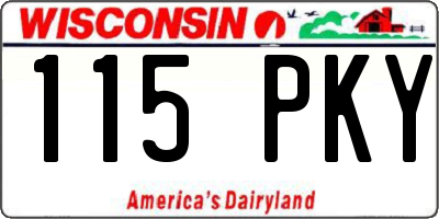 WI license plate 115PKY