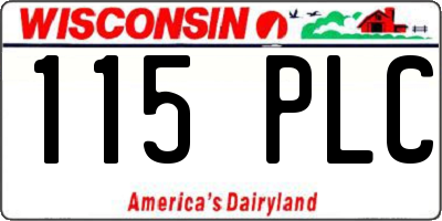 WI license plate 115PLC