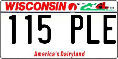 WI license plate 115PLE