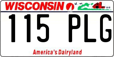 WI license plate 115PLG