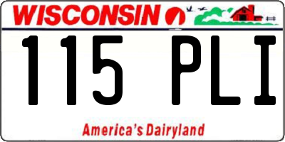 WI license plate 115PLI