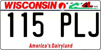 WI license plate 115PLJ