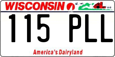 WI license plate 115PLL