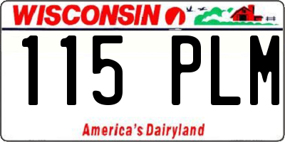 WI license plate 115PLM